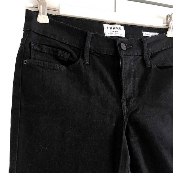Frame Le Skinny de Jeanne Raw Stagger Jeans in Black Size 27 - Picture 5 of 12